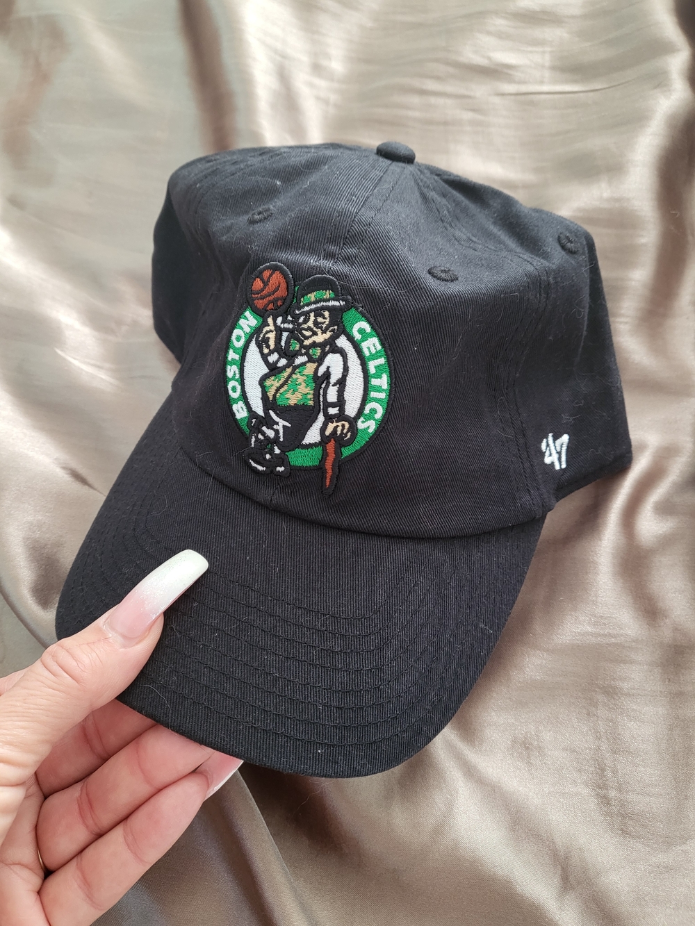 Boston Celtics Black '47 Clean Up Adjustable Dad Hat